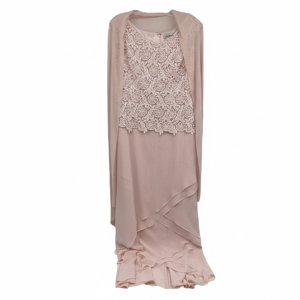 Cameron Blake Pink Beaded Lace Maxi Dress | Regular 12